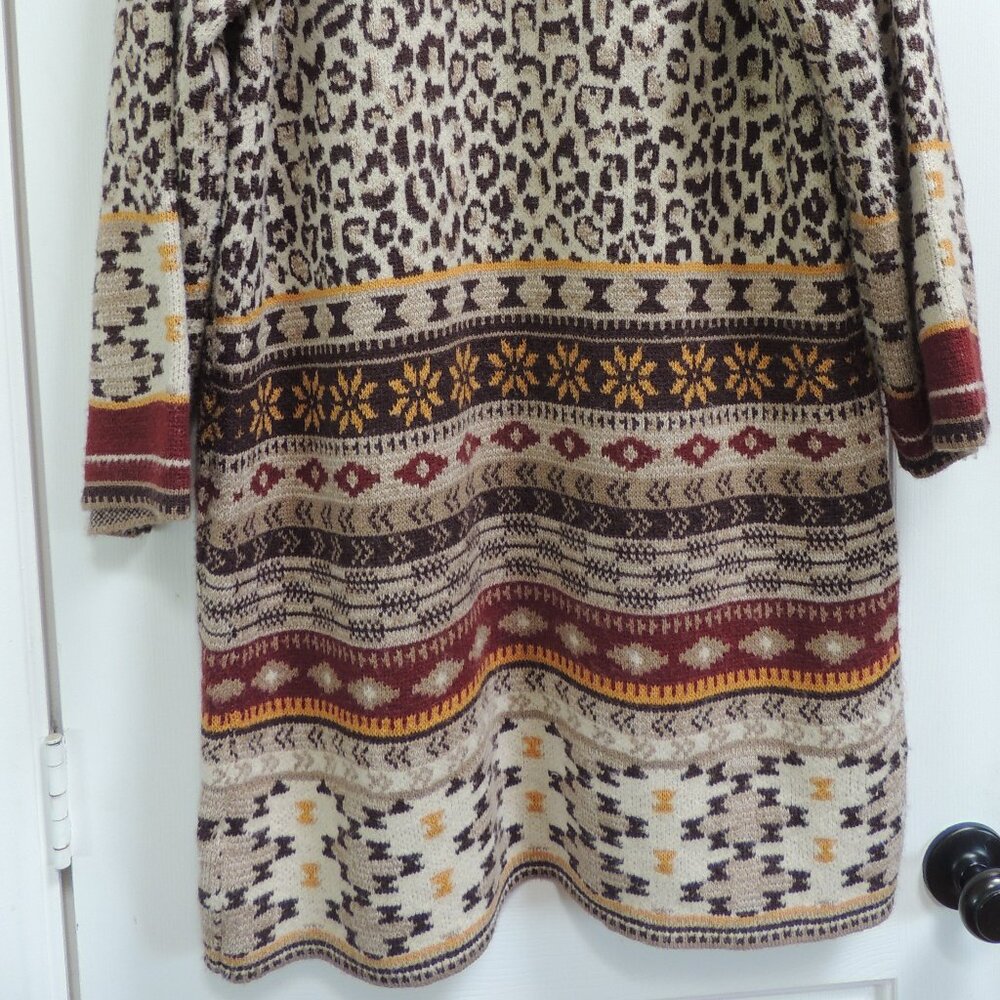 Max Sport Long Open Cardigan Duster Animal Print Large - Picture 7 of 9